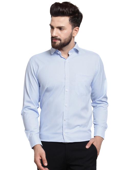 blue solid formal shirt - 16310683 - Very Small Image - 1