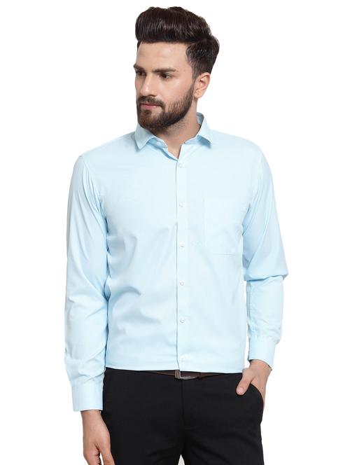 light blue solid formal shirt - 16310685 - Very Small Image - 1
