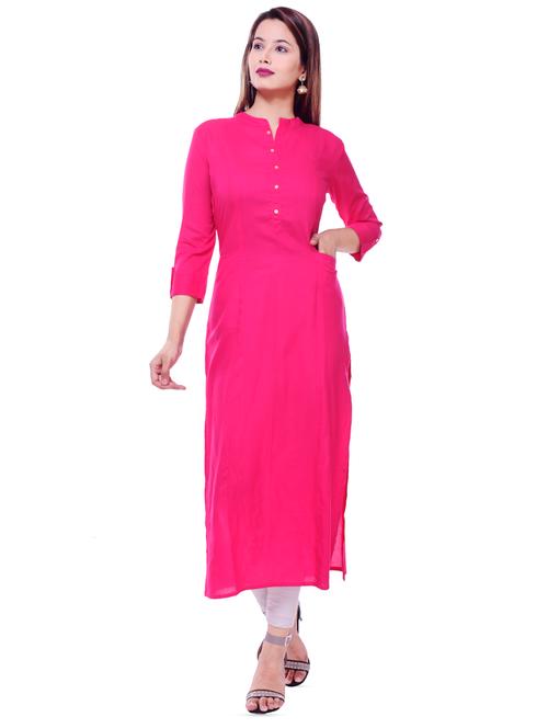 solid straight kurta - 16311187 - Very Small Image - 1
