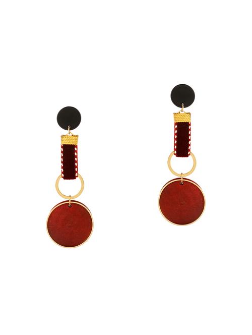 red gold tone drop earring - 16311580 - Very Small Image - 1