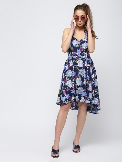 halter neck floral high low dress - 16311652 - Very Small Image - 1