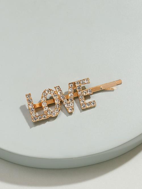 love crystal hair pin - 16311695 - Very Small Image - 1