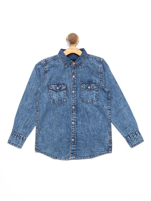 pocket detailed acid wash shirt - 16311717 - Very Small Image - 1