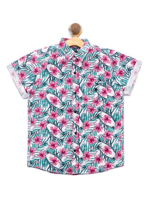 turn-up sleeved floral shirt - 16311724 - Very Small Image - 1
