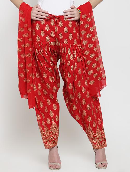 foil printed dupatta bottom set - 16311890 - Very Small Image - 1