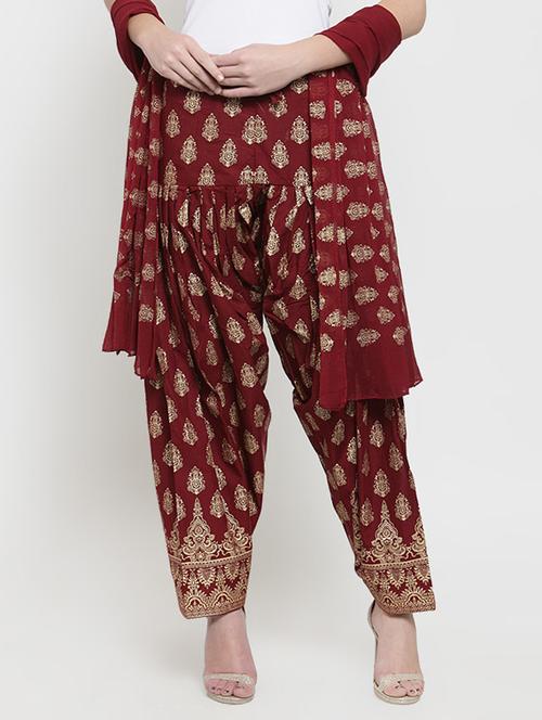 foil printed dupatta bottom set - 16311891 - Very Small Image - 1