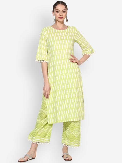 ikat printed kurta palazzo set - 16312073 - Very Small Image - 1