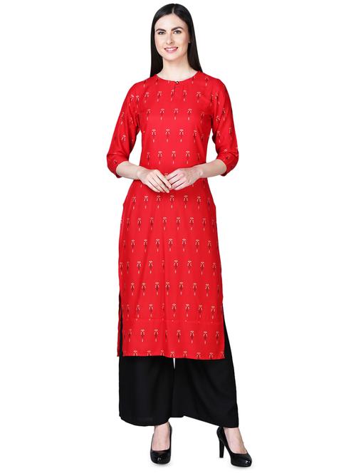 printed straight kurta - 16312081 - Very Small Image - 1