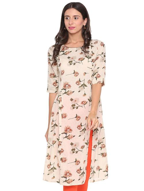 floral high slit kurta - 16312174 - Very Small Image - 1