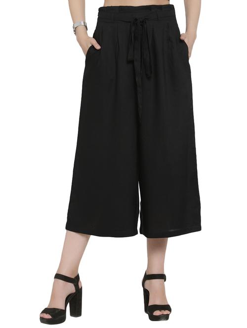 tie front solid culottes capri - 16312355 - Very Small Image - 1