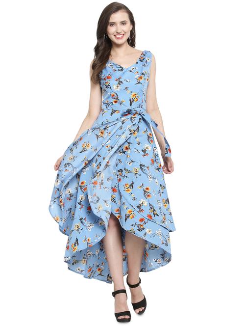 tie front asymmetric maxi dress - 16312372 - Very Small Image - 1