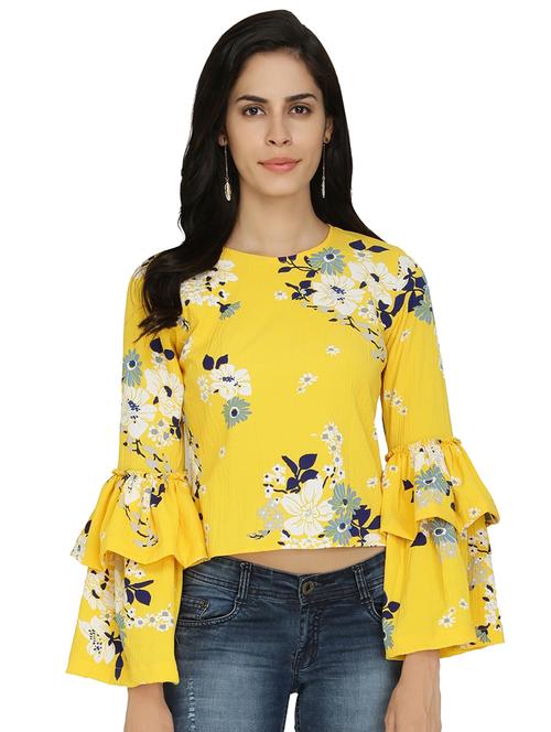 tiered sleeved floral top - 16312628 - Very Small Image - 1