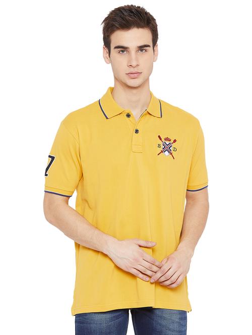 yellow solid polo t-shirt - 16312684 - Very Small Image - 1