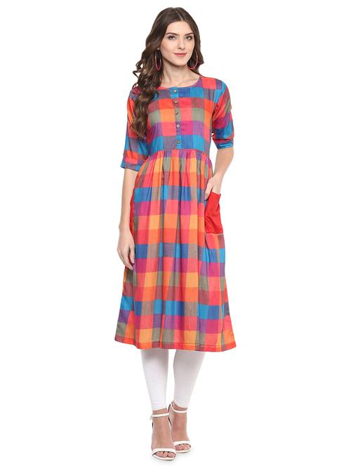 geometrical flared kurta - 16313641 - Very Small Image - 1