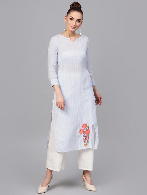 pastel solid straight kurta - 16313938 - Very Small Image - 1