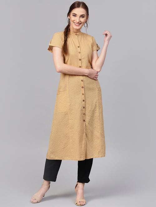 solid a-line kurta - 16313949 - Very Small Image - 1