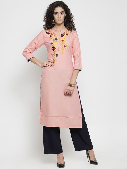 embroidered straight kurta - 16313971 - Very Small Image - 1