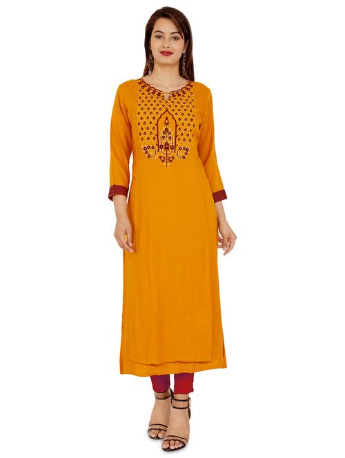 embroidered layered kurta - 16313985 - Very Small Image - 1