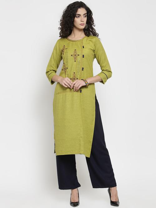 embroidered kurta palazzo set - 16314086 - Very Small Image - 1