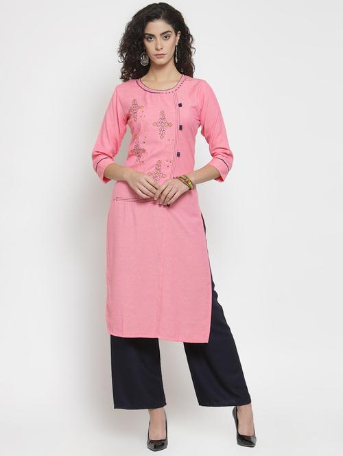 embroidered kurta palazzo set - 16314087 - Very Small Image - 1