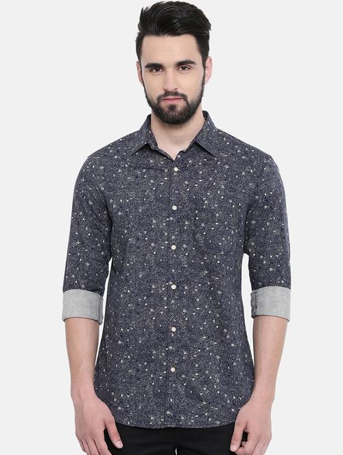 grey printed casual shirt - 16314174 - Very Small Image - 1