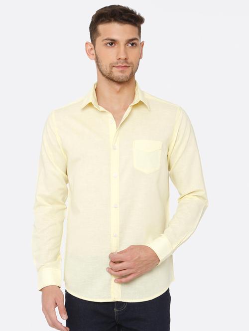 yellow solid casual shirt - 16314261 - Very Small Image - 1
