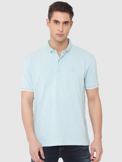 blue solid polo t-shirt - 16314317 - Very Small Image - 1