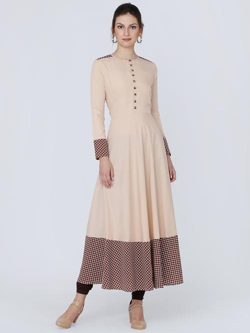 contrast solid kurta - 16314952 - Very Small Image - 1
