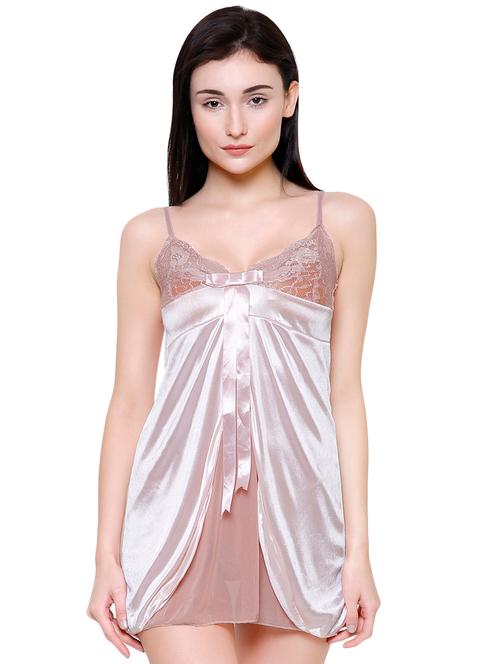 lace detail babydoll with g-string - 16314965 - Very Small Image - 1