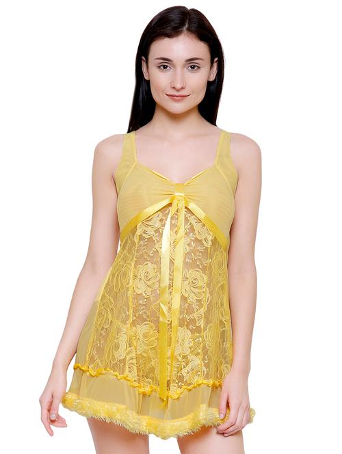 lace panel babydoll with g-string - 16315017 - Very Small Image - 1