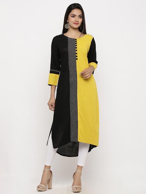 color block high-low kurta - 16315033 - Very Small Image - 1