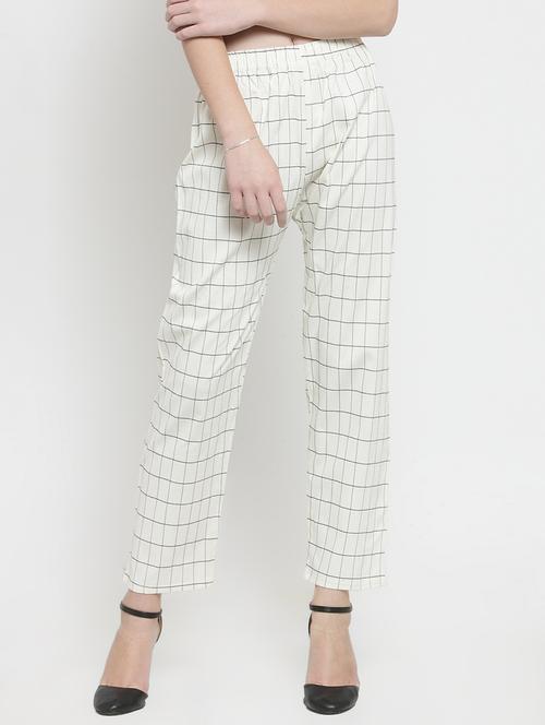 grid pattern high rise trouser - 16315067 - Very Small Image - 1