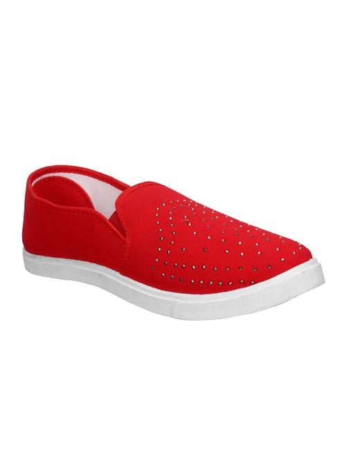 red slip on casual shoes - 16315174 - Very Small Image - 1