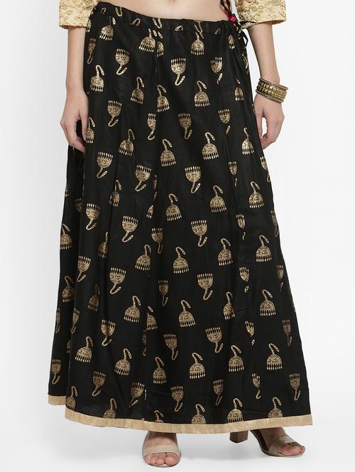 foil printed flared skirt - 16315198 - Very Small Image - 1