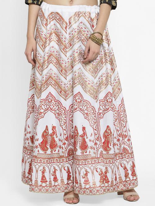 foil printed flared skirt - 16315211 - Very Small Image - 1