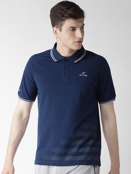 navy blue printed polo t-shirt - 16316519 - Very Small Image - 1