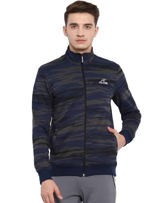 navy blue camouflage all over print sweatshirt - 16316597 - Very Small Image - 1