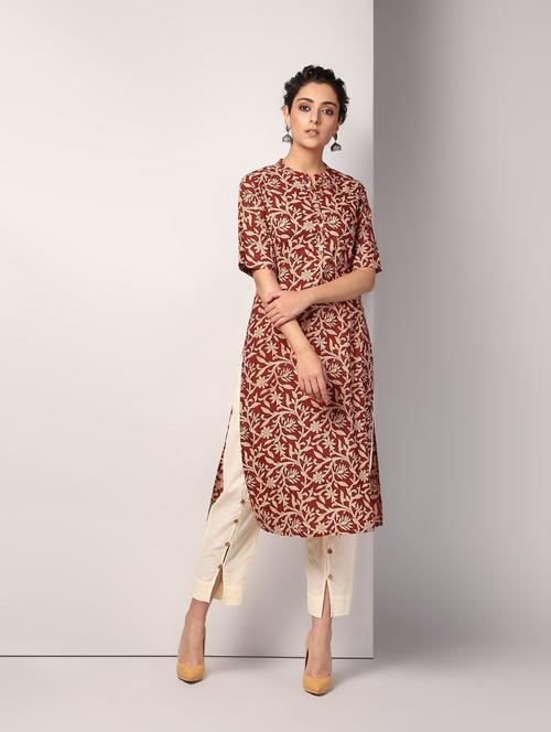 kalamkari printed kurta pant set - 16317124 - Very Small Image - 1