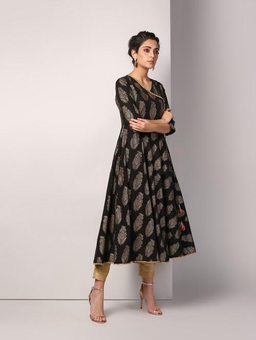 block printed angrakha kurta - 16317128 - Very Small Image - 1