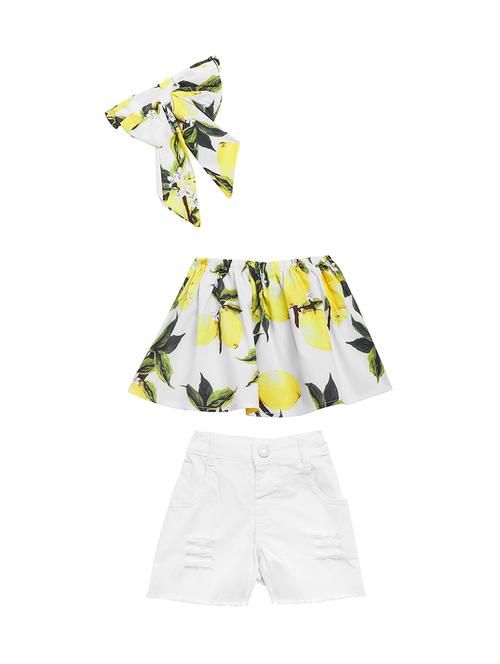 off shoulder frayed shorts set - 16319348 - Very Small Image - 1