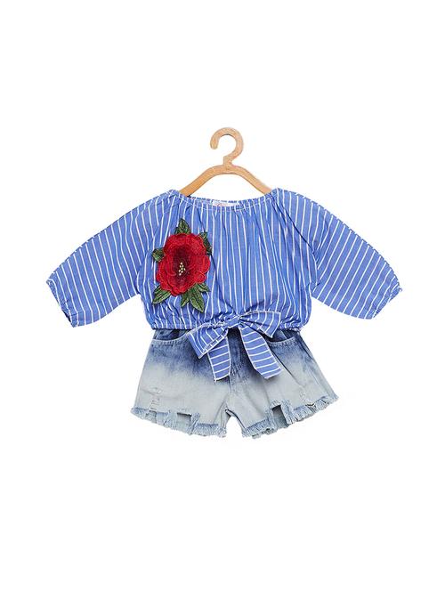 floral patched tie knot short set - 16319353 - Very Small Image - 1