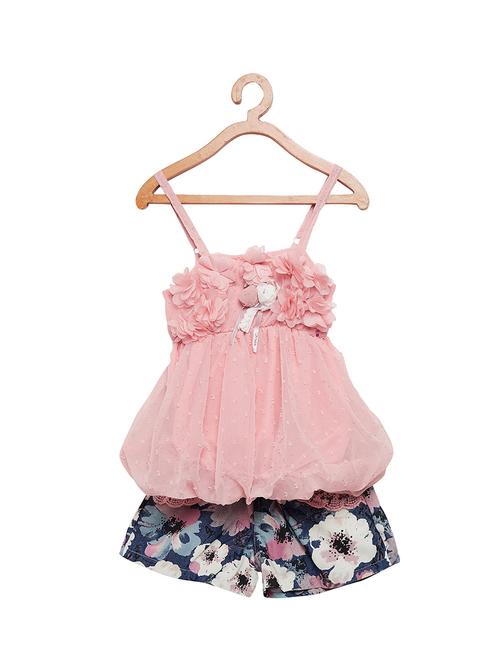 floral detailed shoulder strap shorts set - 16319360 - Very Small Image - 1