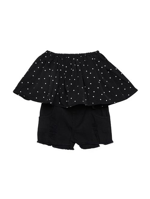 off shoulder frayed shorts set - 16319367 - Very Small Image - 1