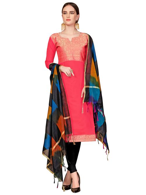 zari motifs unstitched churidaar suit - 16319453 - Very Small Image - 1