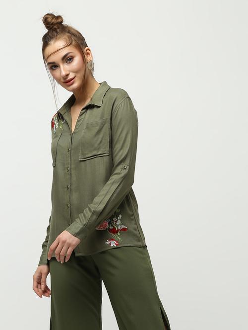 pocket patch embroidered shirt - 16320274 - Very Small Image - 1