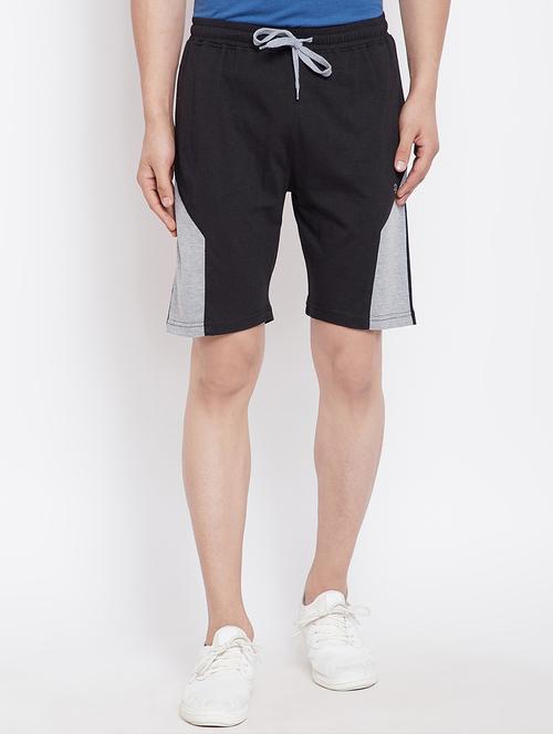 black color block shorts - 16320779 - Very Small Image - 1