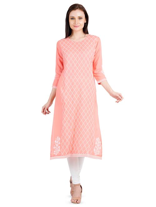 printed straight kurta - 16320847 - Very Small Image - 1