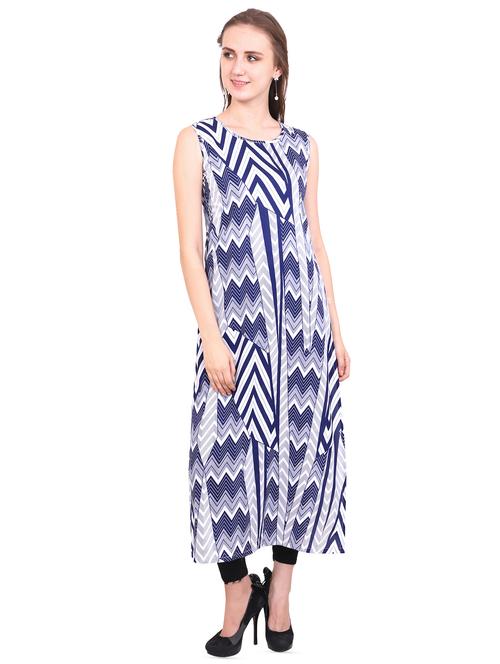 chevron printed straight kurta - 16321670 - Very Small Image - 1