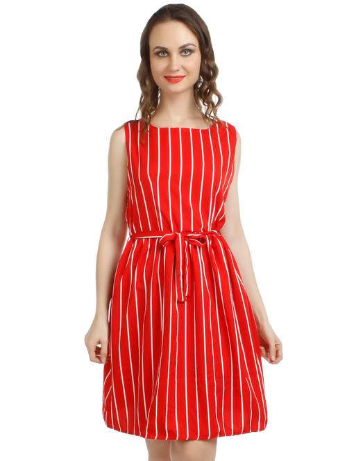 tie knot striped a-line dress - 16322070 - Very Small Image - 1