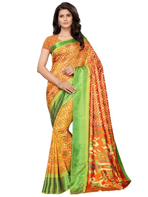 floral printed saree with blouse - 16322511 - Very Small Image - 1
